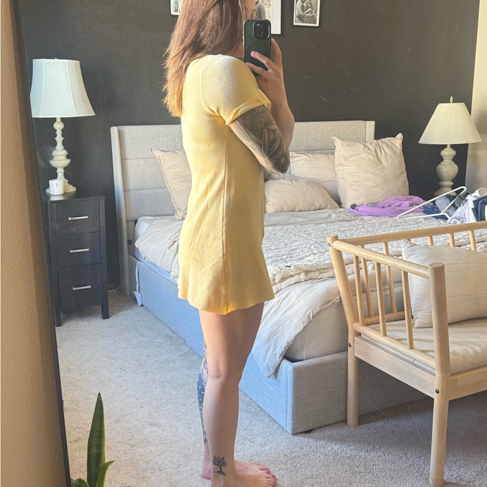 Yellow Short Sleeve Dress
